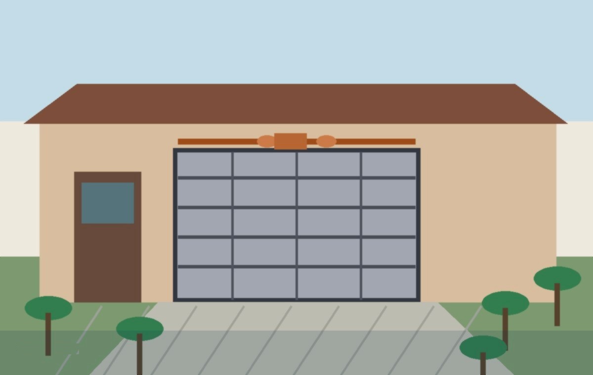 Garage door torsion spring gap check at a Humble Texas home